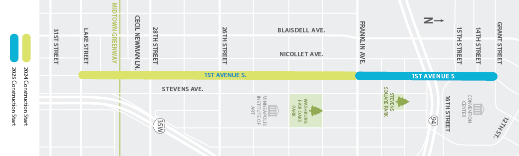 1st Avenue Reconstruction Project Map