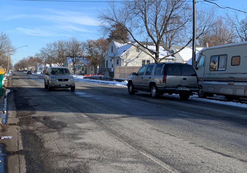 View of a local street in need of repair