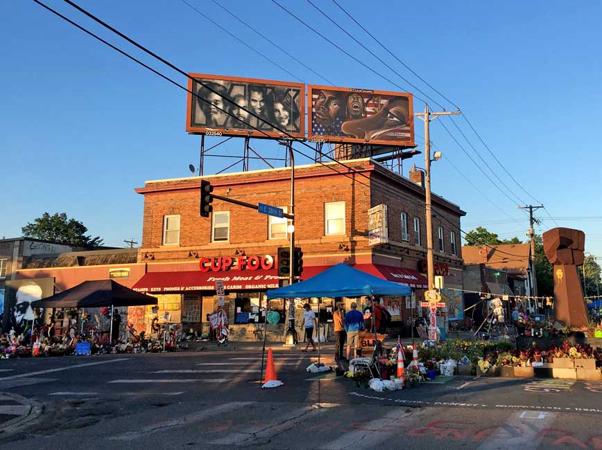 Intersection of George Floyd Square at 38th St and Chicago Ave.