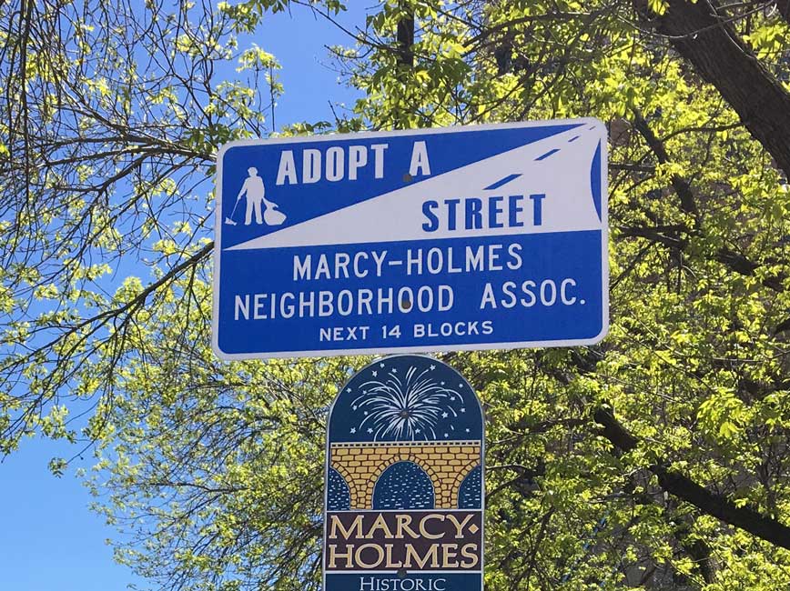 Adopt-a-street metal sign