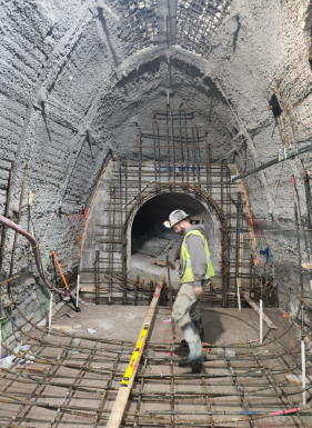 Worker inspect the old Central City Tunnel below downtown