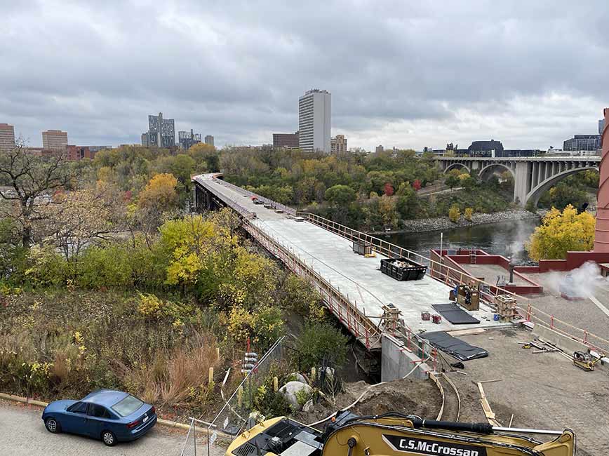 The left top view of the new construction on bridge 9.