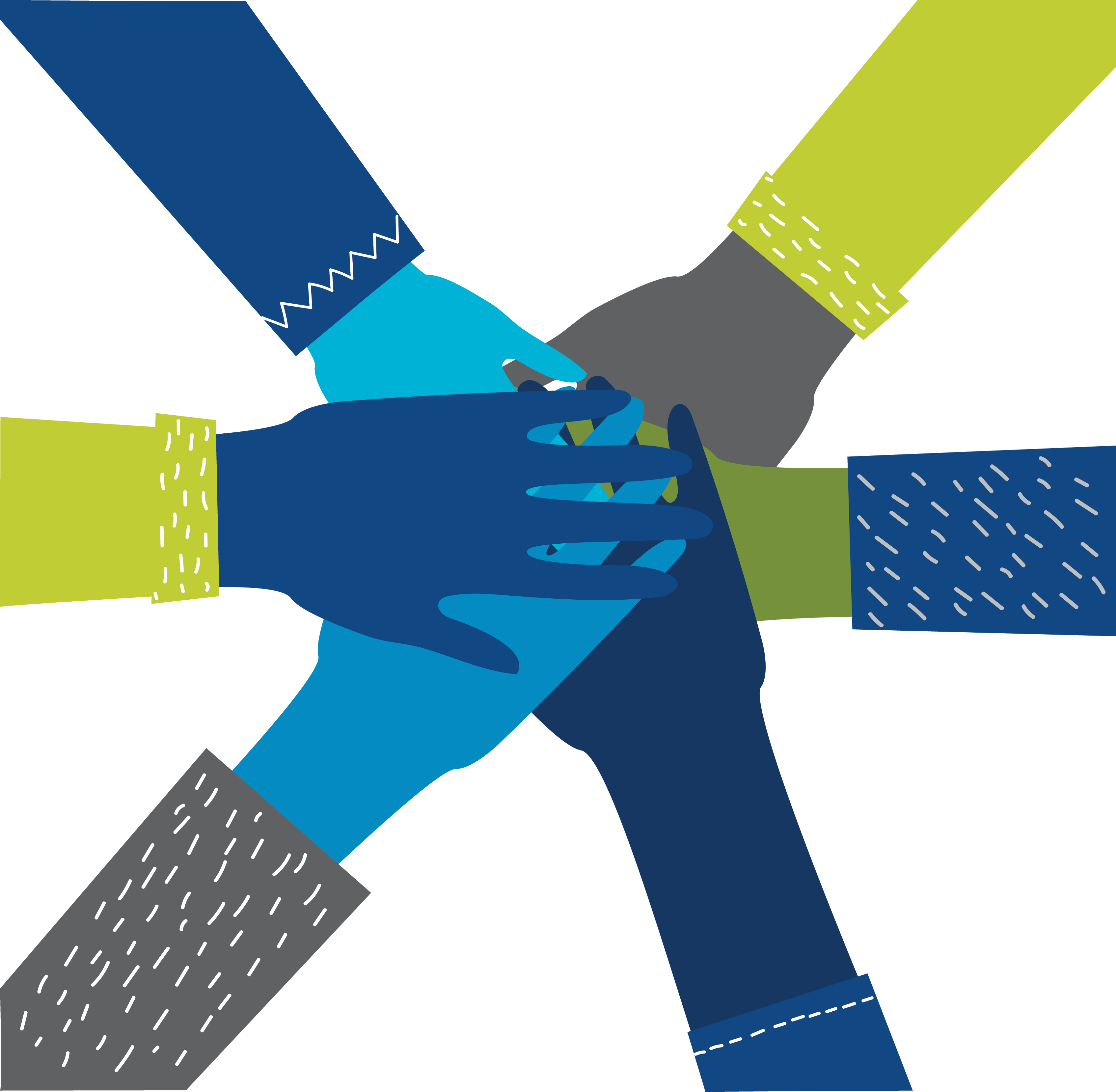 Holding Hands - Multi racial graphic