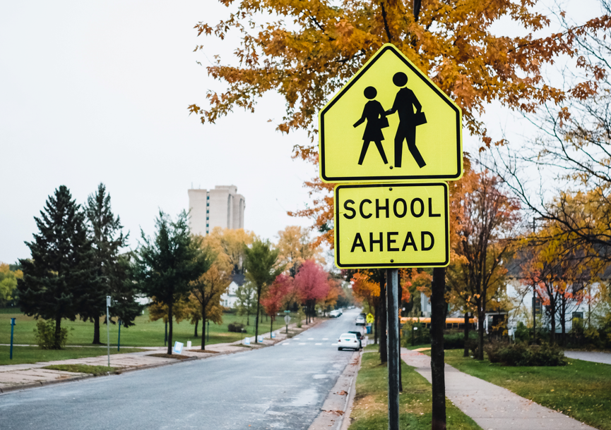 students walking