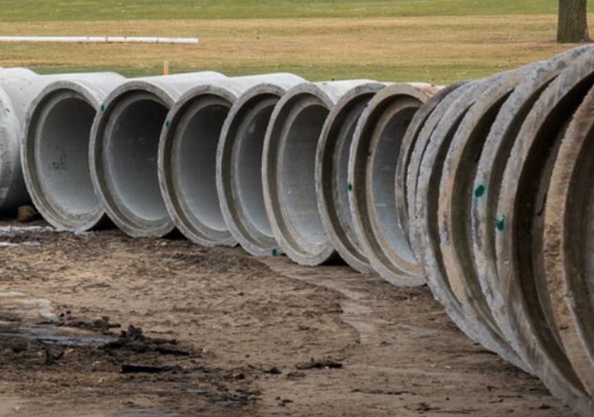sewer manholes lined up