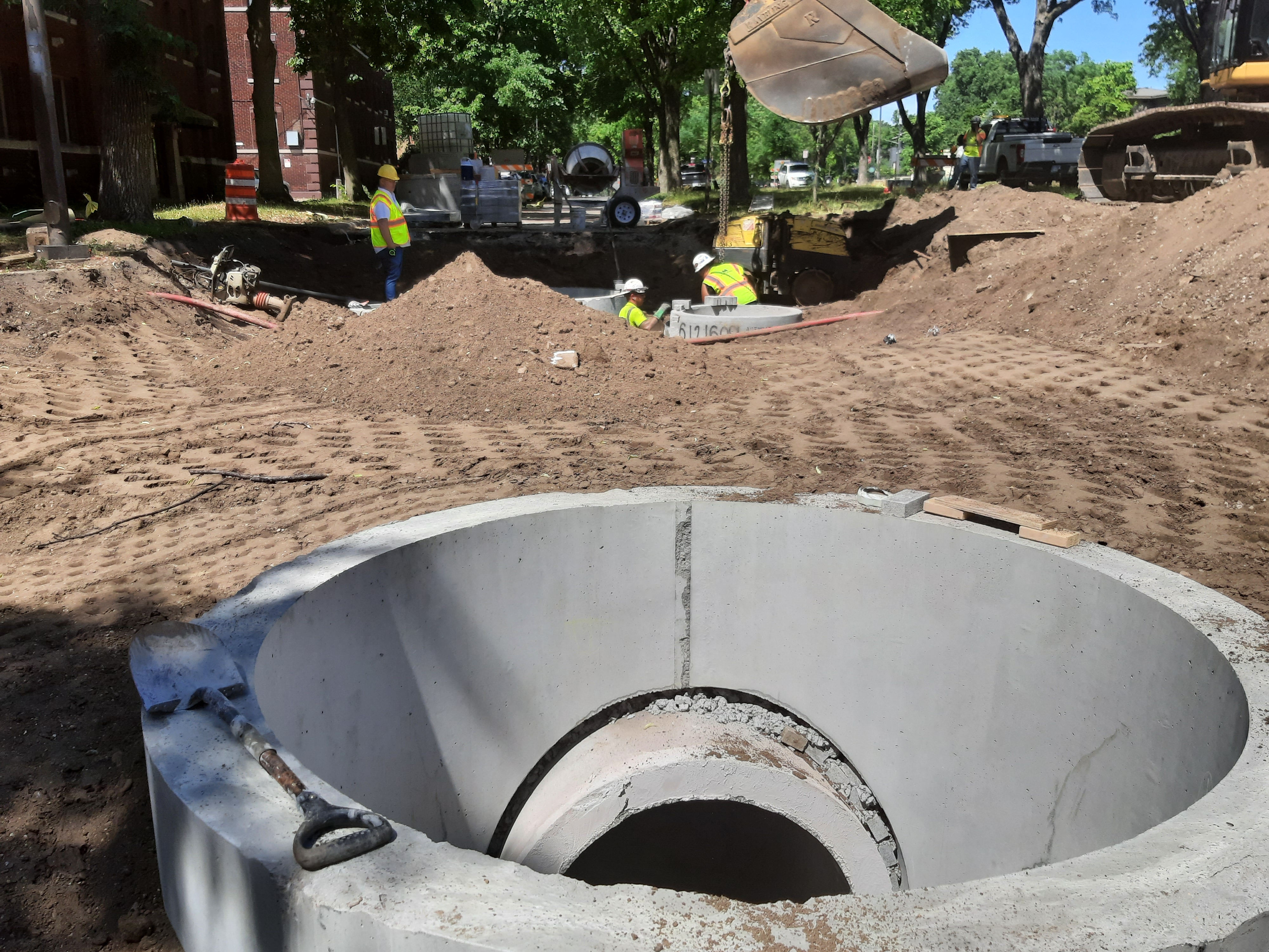 sewer under reconstruction