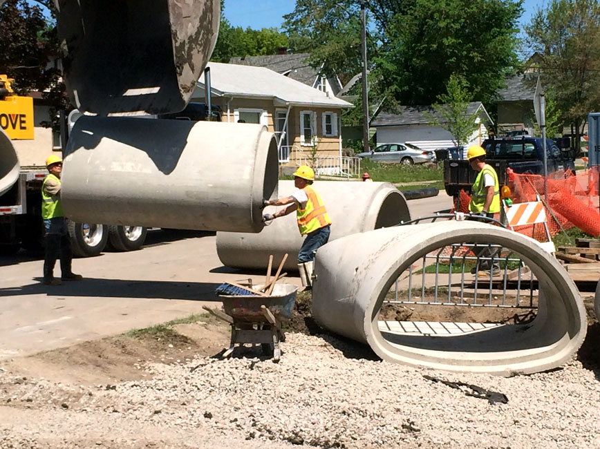 Public works sewer in process construction Public works sewer in process construction
