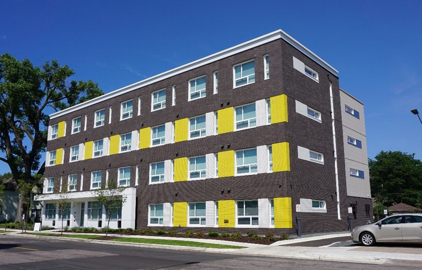 Exterior of Minneapolis apartment building Exterior of Minneapolis apartment building