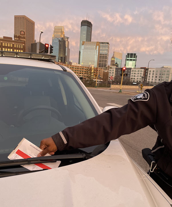 Parking ticket on car in Minneapolis