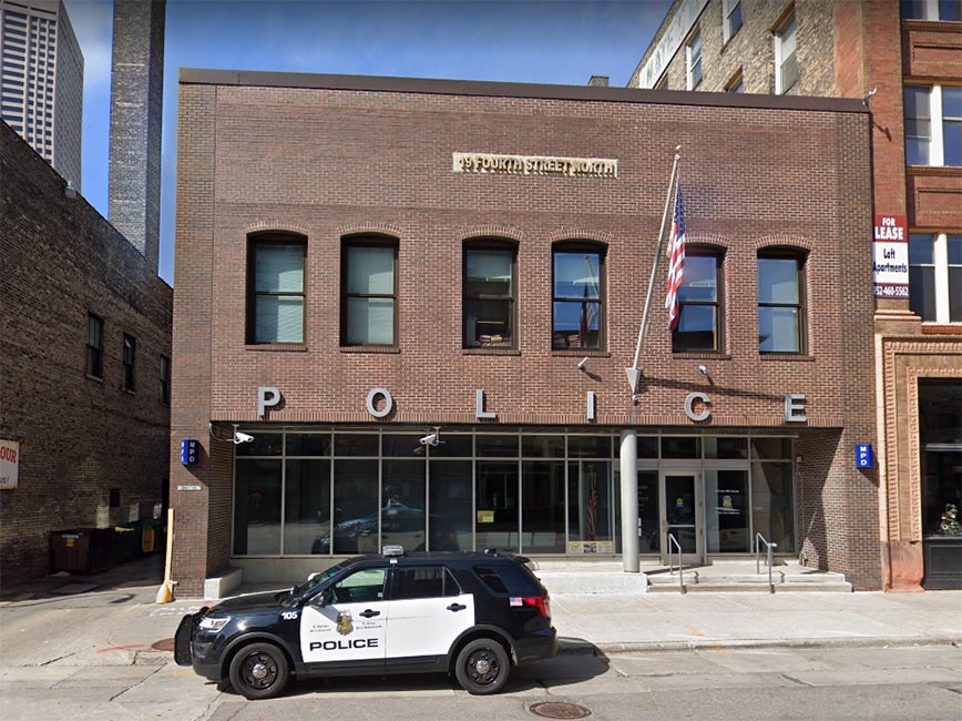 Exterior of Minneapolis Police Precinct 1 at 19 North 4th Street