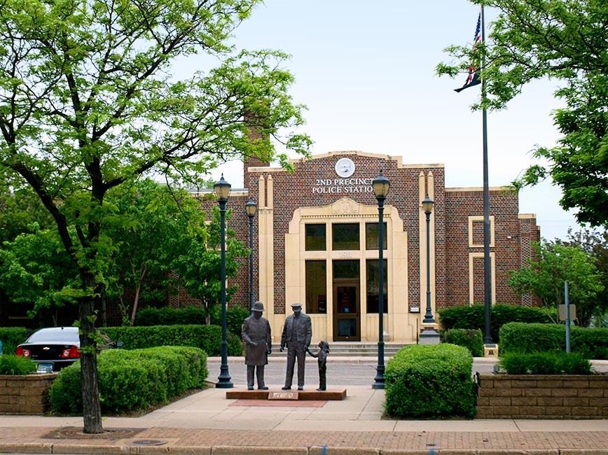 Exterior of Minneapolis Police Precinct 2 at 1911 Central Avenue NE