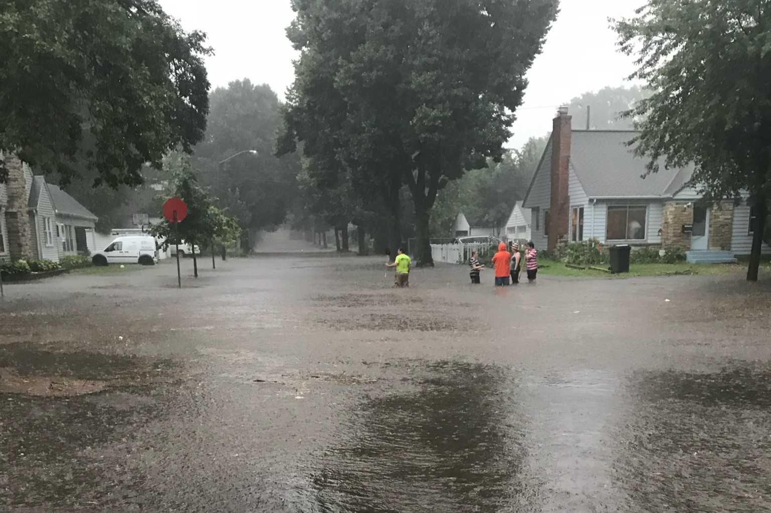 Flooding in an intersection