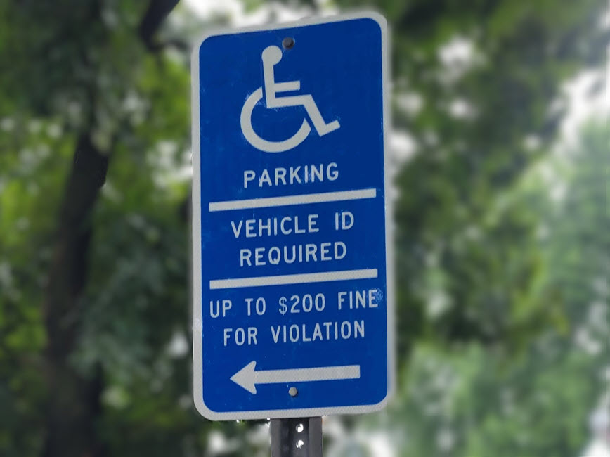 Close-up of accessible parking sign in Mpls Close-up of accessible parking sign in Mpls