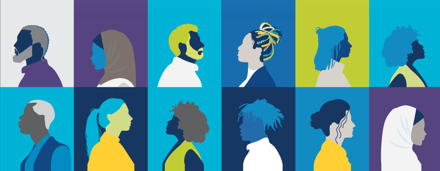 Illustration of a diverse group of people