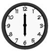 clock icon set to 6 a.m. clock icon set to 6 a.m.