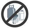 propane, light bulb, motor oil containers with a strikethrough over top propane, light bulb, motor oil containers with a strikethrough over top