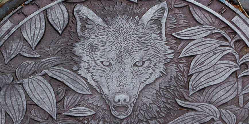 Wolf mural by Kate Burke