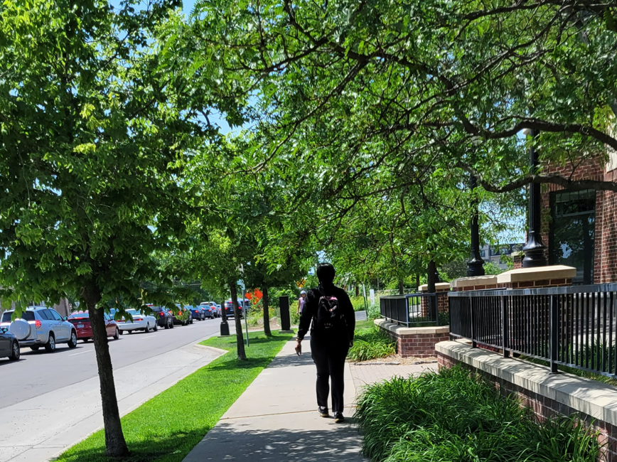Person walking outdoors in Minneapolis