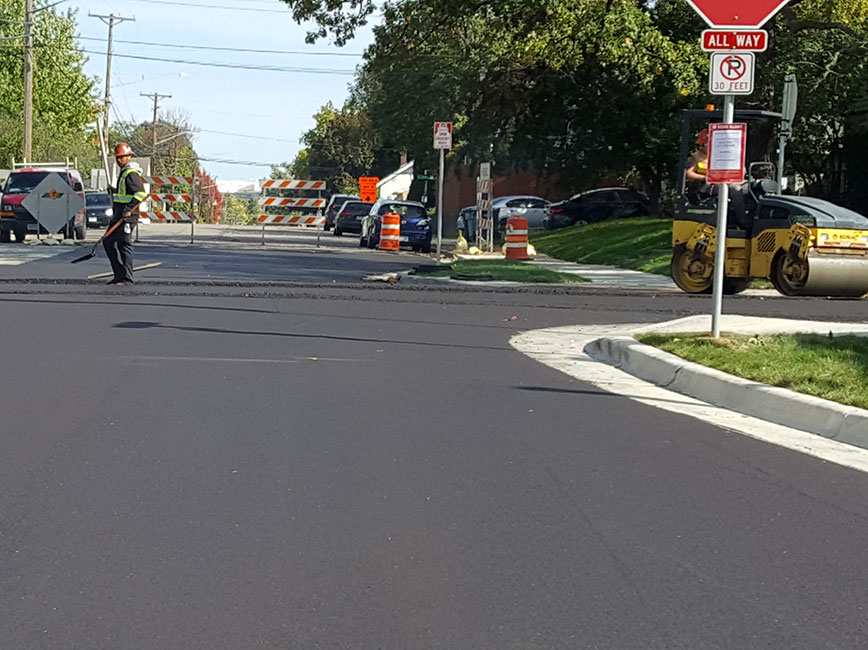Completed street repavement
