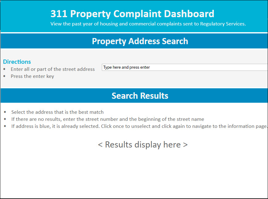 311 Property Complaint Dashboard