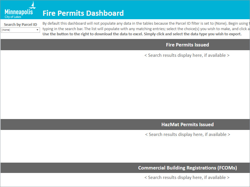 Fire permits dashboard