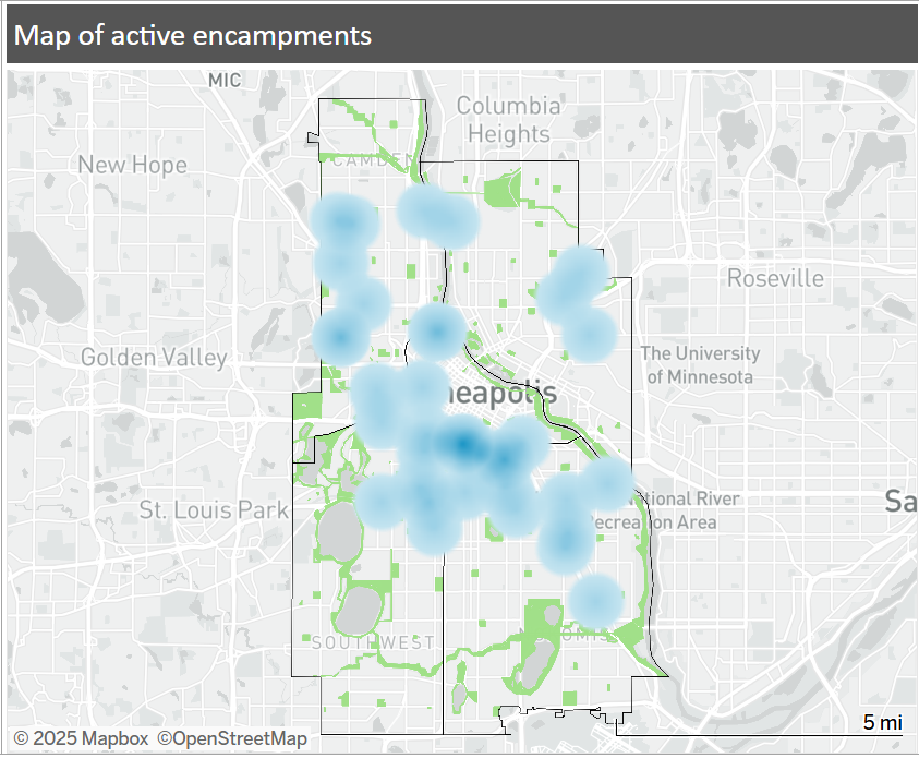 Active encampments dashboard