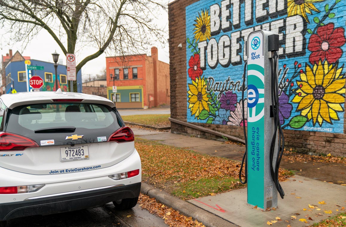 electric vehicle at charging port