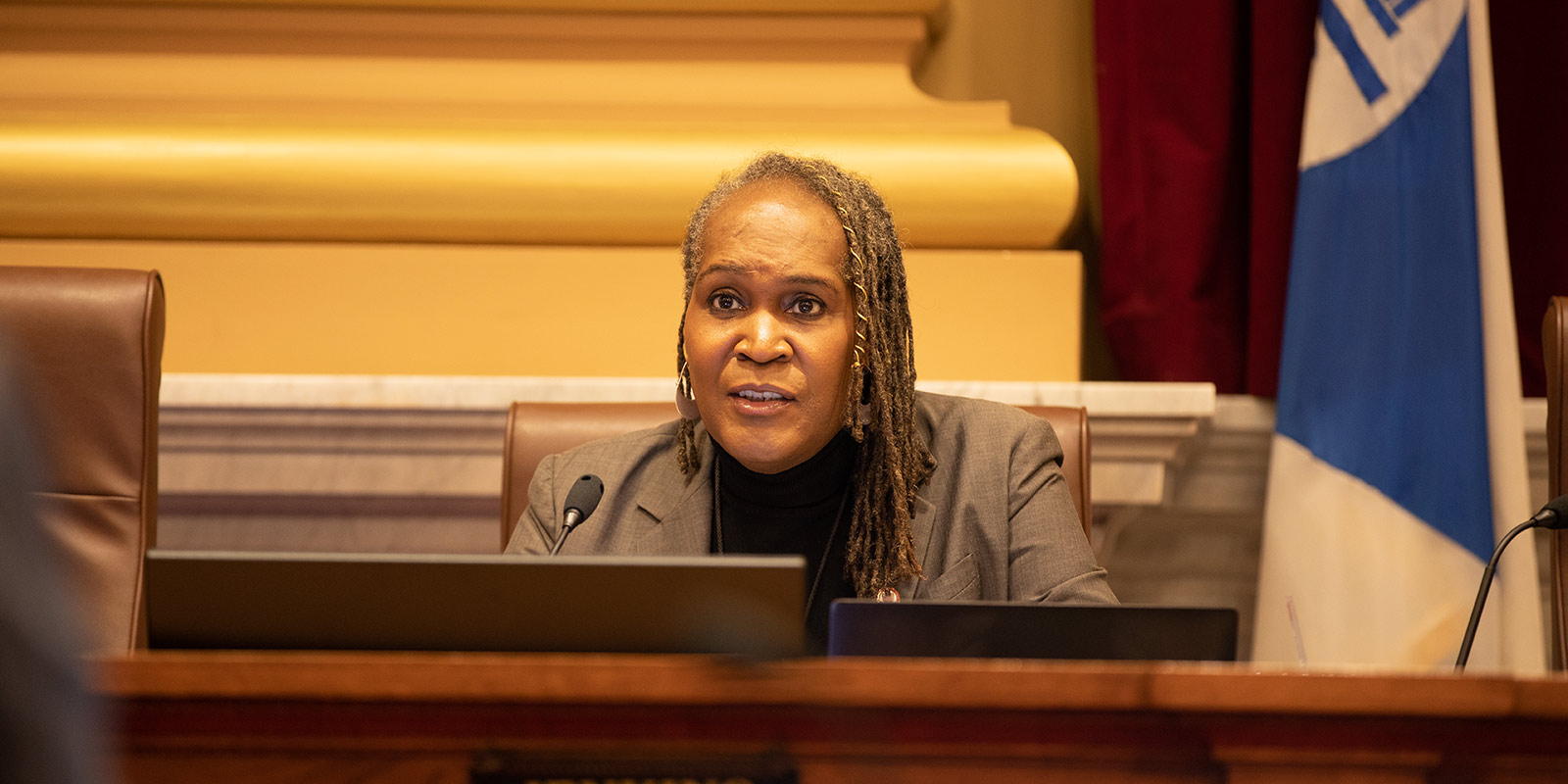 CouncIl Member Andrea Jenkins in Council Chambers