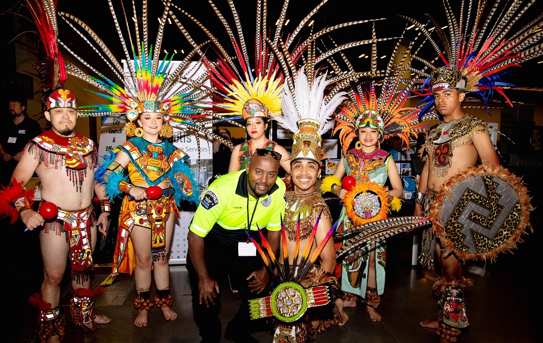 2023 Community Connections Conference Mexica dancers and Traffic Control staff