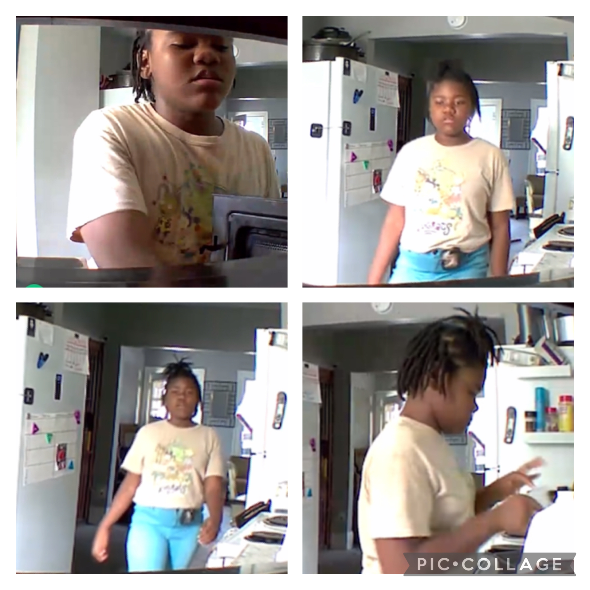 Image of Victoria Jackson, 12-year-old black female, wearing tan Rugrats shirt, blue jeans Image of Victoria Jackson, 12-year-old black female, wearing tan Rugrats shirt, blue jeans