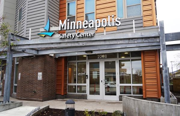 The entrance area of the Lake Street Safety Center on E. Lake St.