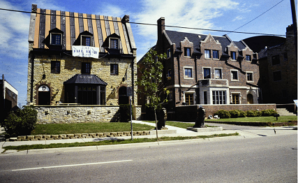 Circa 2000 photo of two houses on Fraternity Row