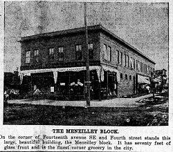 Newspaper clipping of The Meneilley Block in 1903