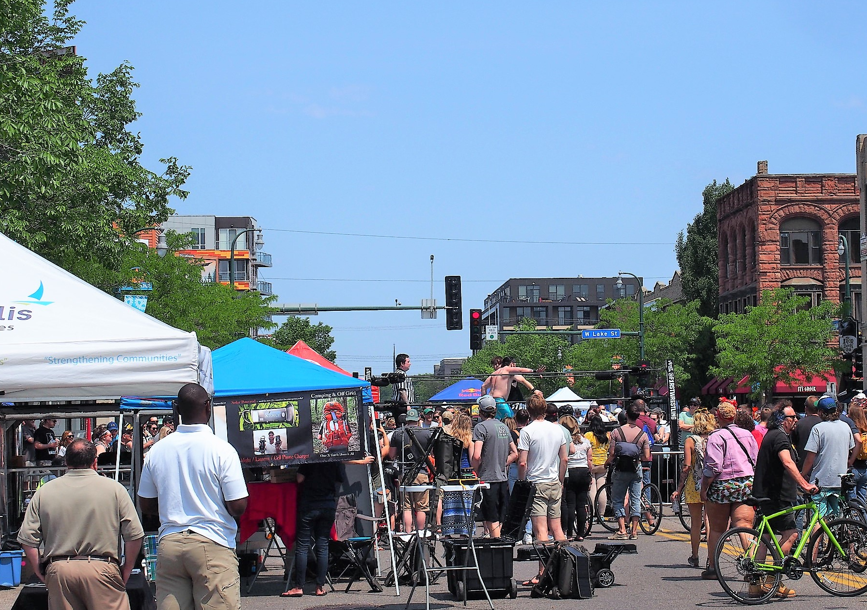 Crowd of people at Open Streets Minneapolis event