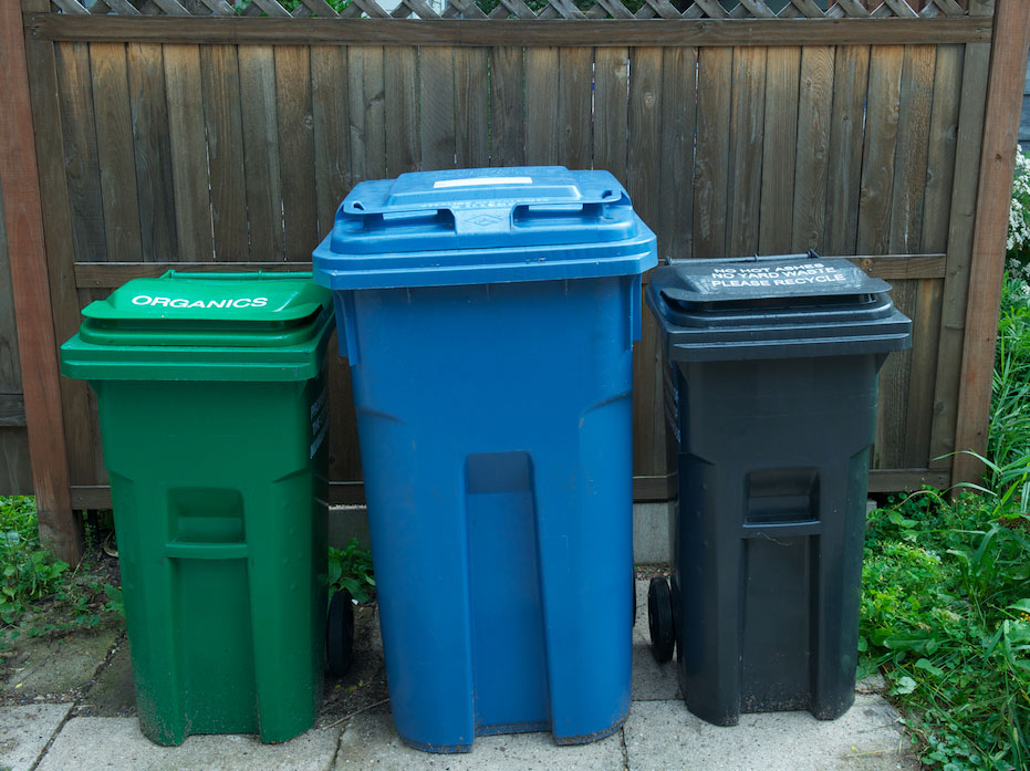 garbage, recycling and organics carts 