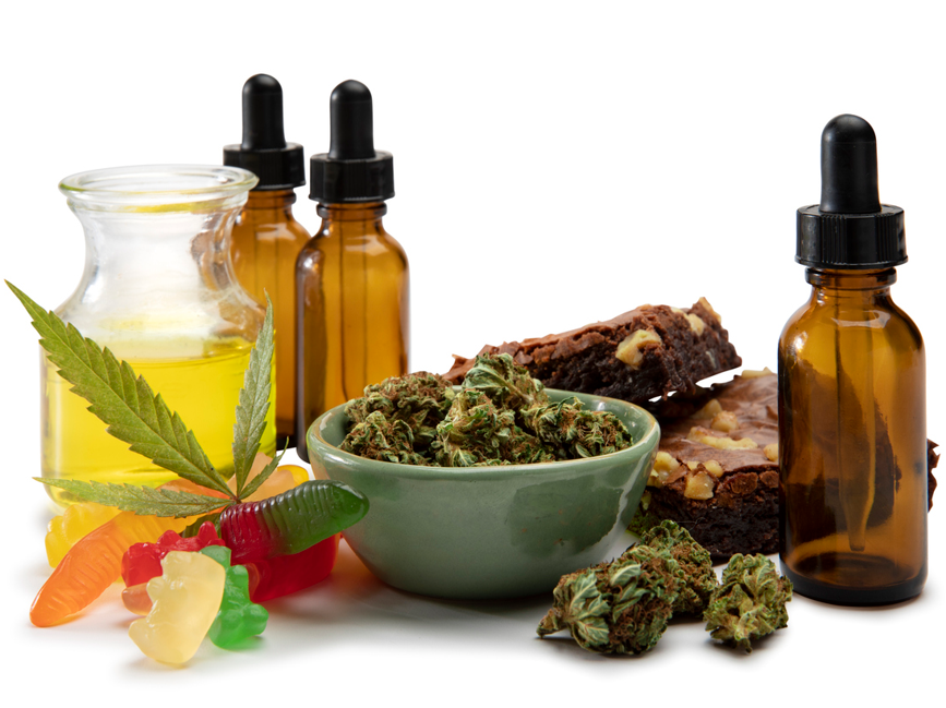 Cannabis oils, flower and edibles.