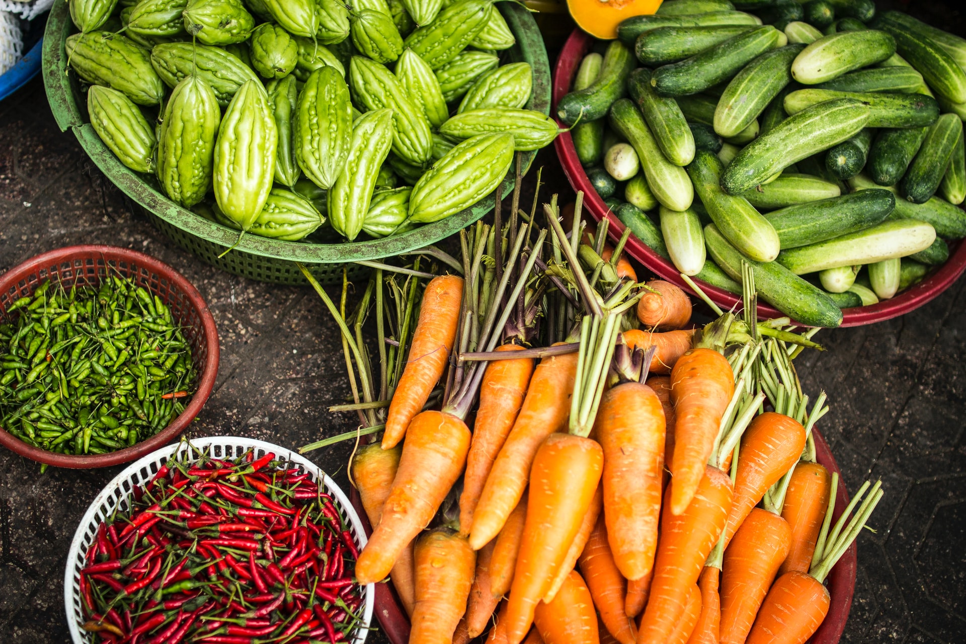 Fresh vegetables on a table