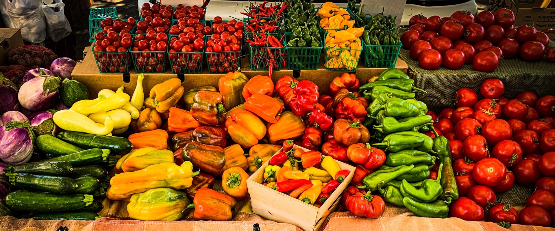 Vegetables for sale at a food stand
