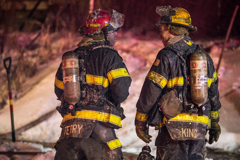 Two fire fighters