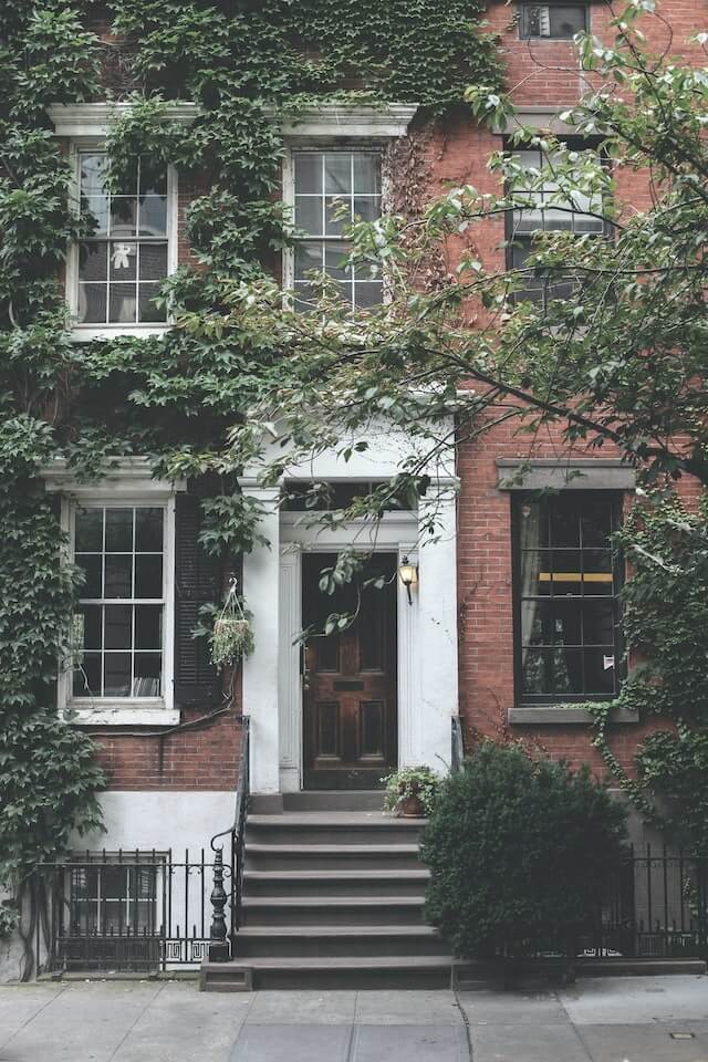 Front stairs and doorway of a rowhome