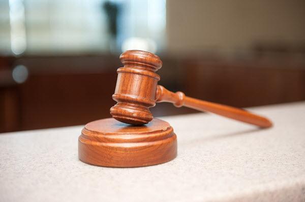 Gavel sitting on desk