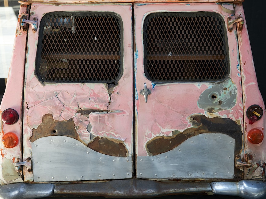 Pink truck with rust on it Pink truck with rust on it