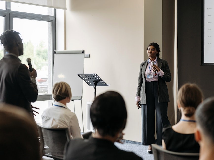 Presentation in front of small audience