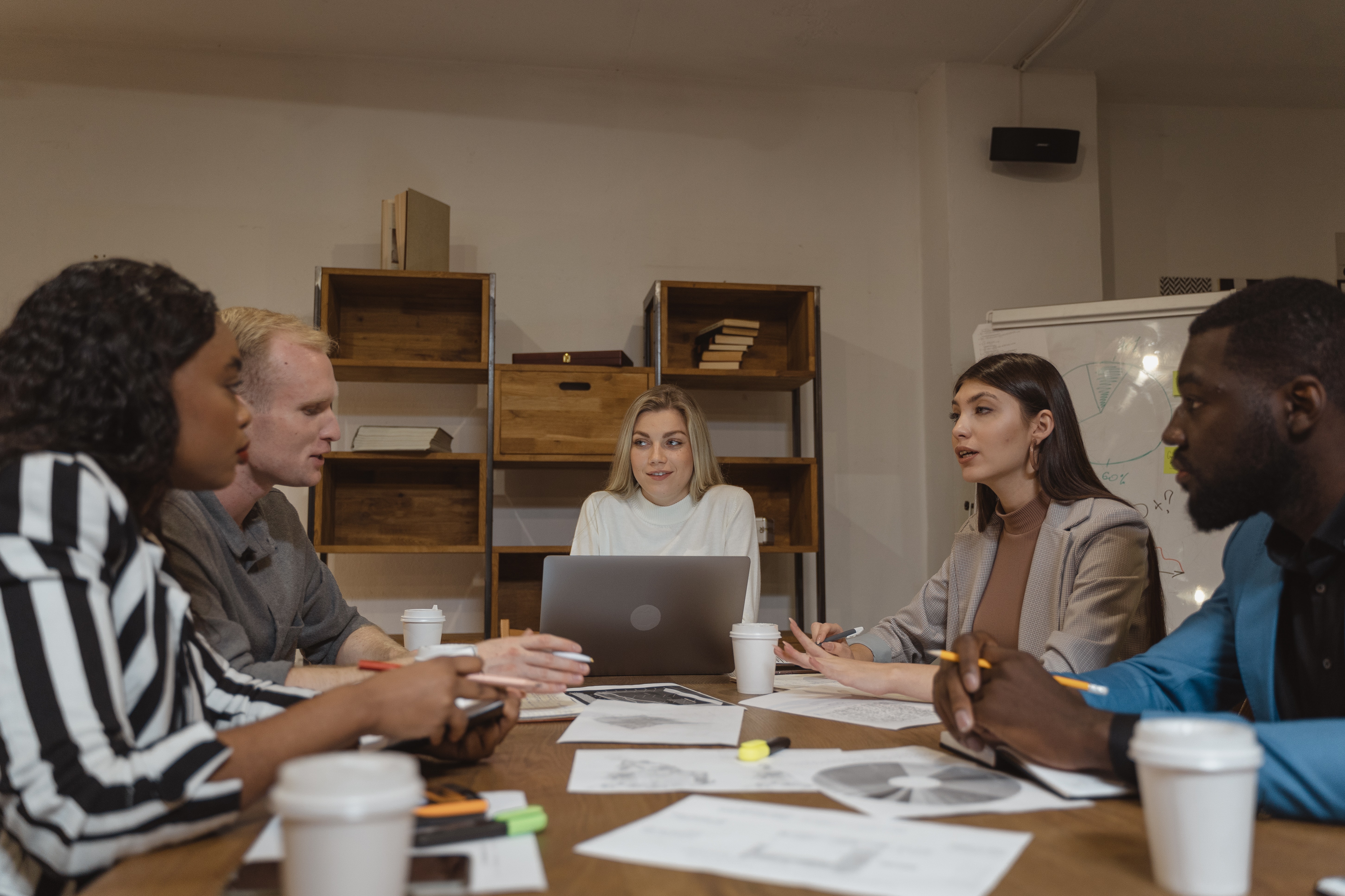 People planning at a table
