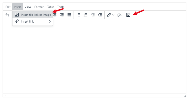Show editor screen shot to select insert image or file. Show editor screen shot to select insert image or file.