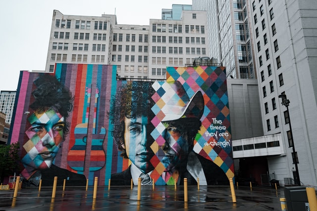 Bob Dylan building wrap